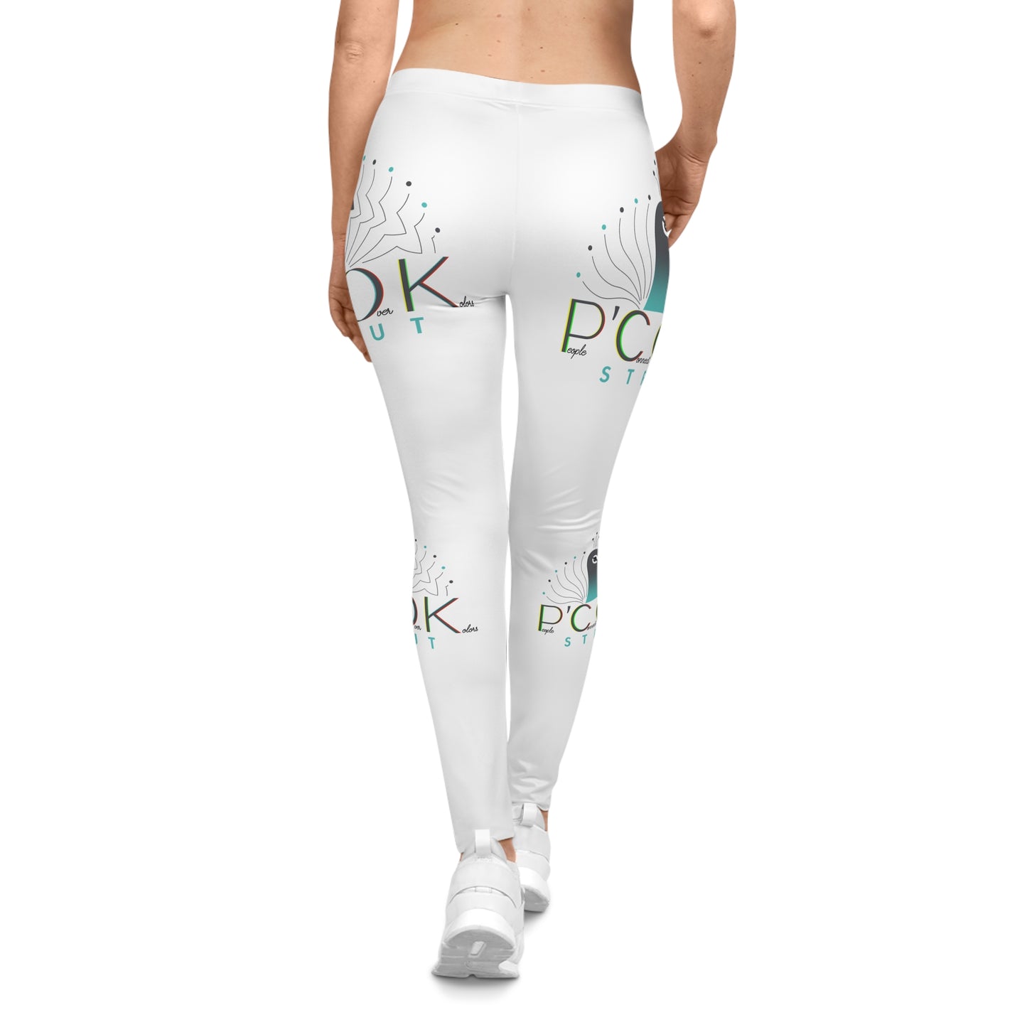 Colorful P'COK STRUT Print Women's Leggings - Stylish Casual Activewear, Yoga Pants, athleisure, Gift for Her, Unique Leggings