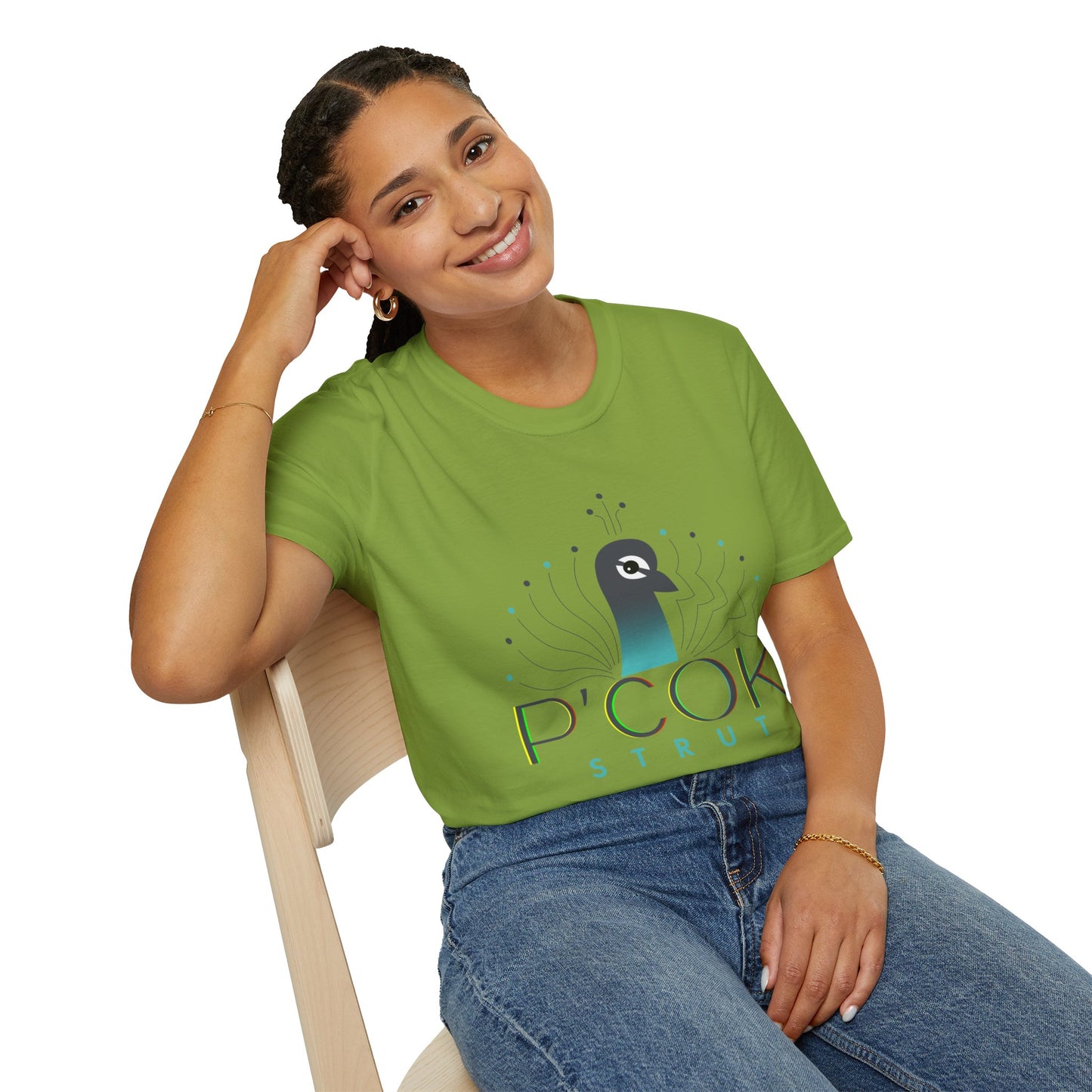 Stylish P’COK STRUT Graphic Tee for Casual Wear, Gift for Nature Lovers, Birthday Gift, Eco-Friendly Apparel, Trendy Summer Shirt