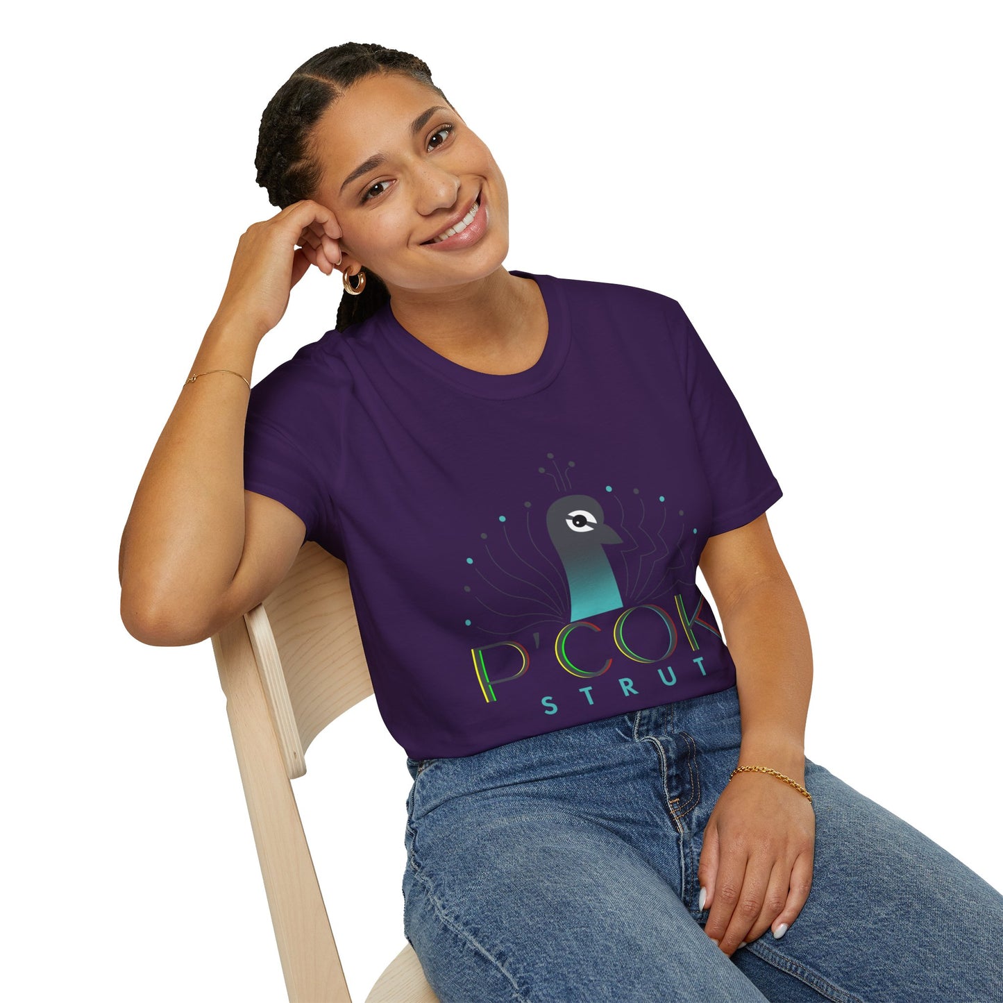 Stylish P’COK STRUT Graphic Tee for Casual Wear, Gift for Nature Lovers, Birthday Gift, Eco-Friendly Apparel, Trendy Summer Shirt