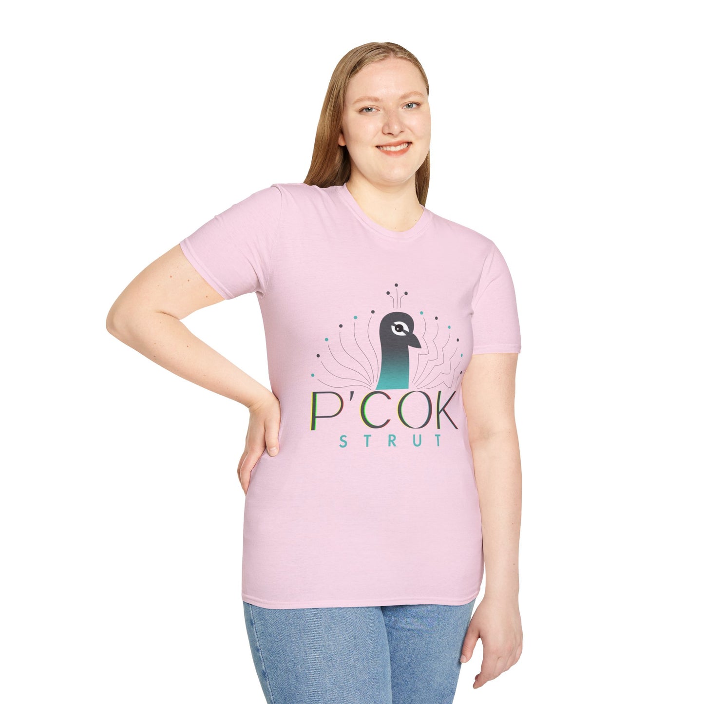 Stylish P’COK STRUT Graphic Tee for Casual Wear, Gift for Nature Lovers, Birthday Gift, Eco-Friendly Apparel, Trendy Summer Shirt