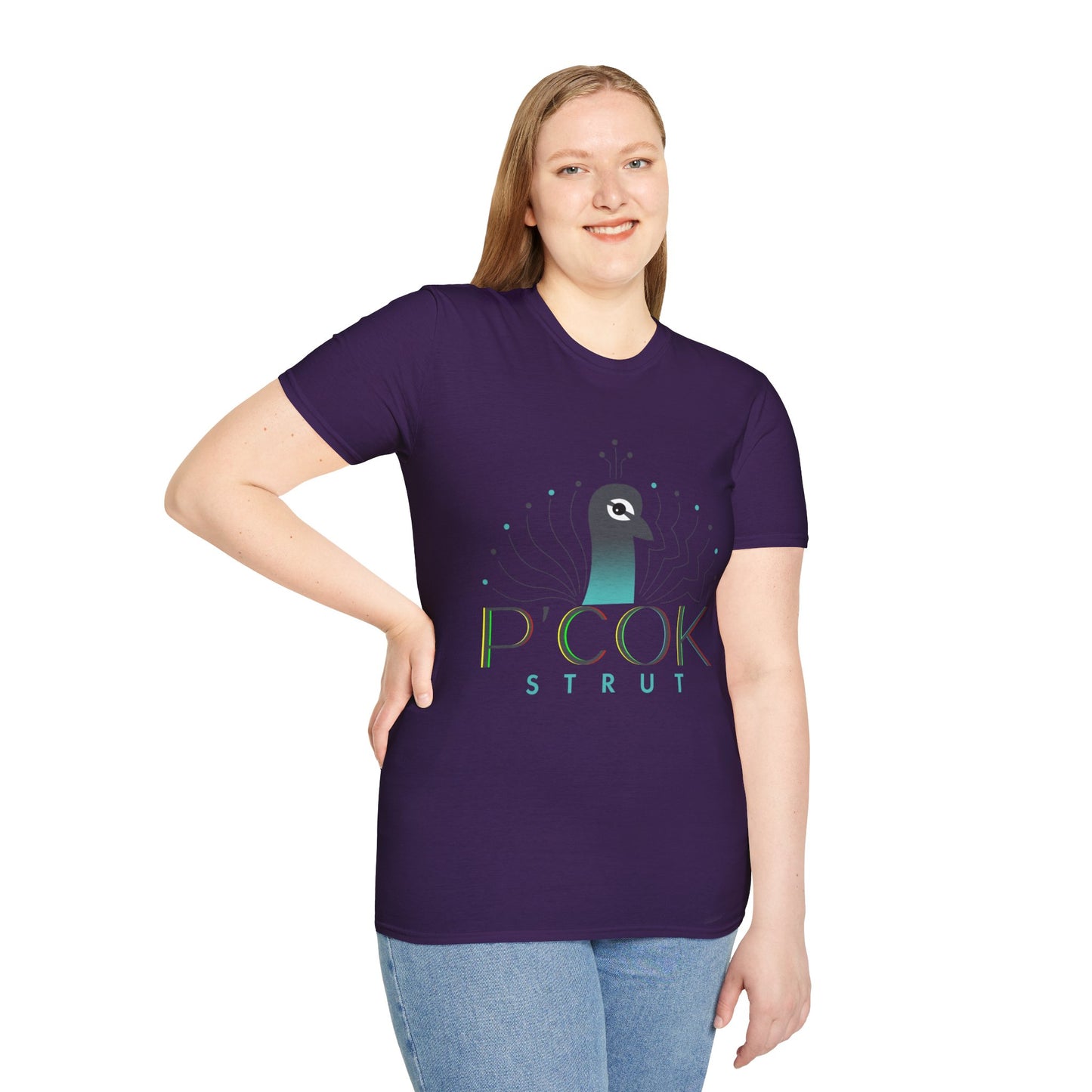 Stylish P’COK STRUT Graphic Tee for Casual Wear, Gift for Nature Lovers, Birthday Gift, Eco-Friendly Apparel, Trendy Summer Shirt