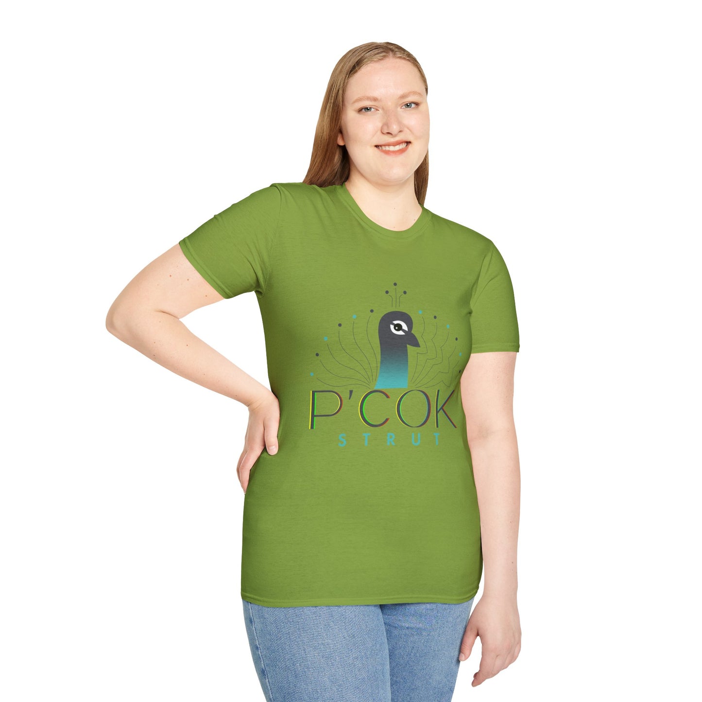Stylish P’COK STRUT Graphic Tee for Casual Wear, Gift for Nature Lovers, Birthday Gift, Eco-Friendly Apparel, Trendy Summer Shirt