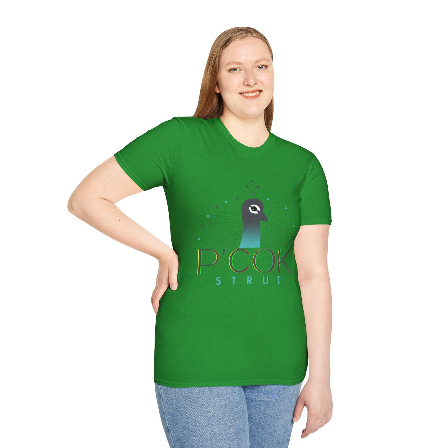 Stylish P’COK STRUT Graphic Tee for Casual Wear, Gift for Nature Lovers, Birthday Gift, Eco-Friendly Apparel, Trendy Summer Shirt