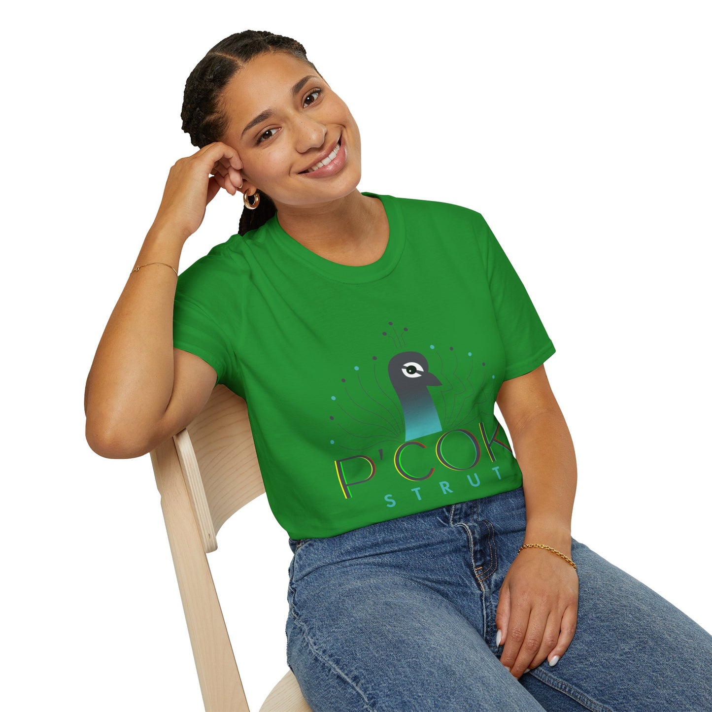 Stylish P’COK STRUT Graphic Tee for Casual Wear, Gift for Nature Lovers, Birthday Gift, Eco-Friendly Apparel, Trendy Summer Shirt