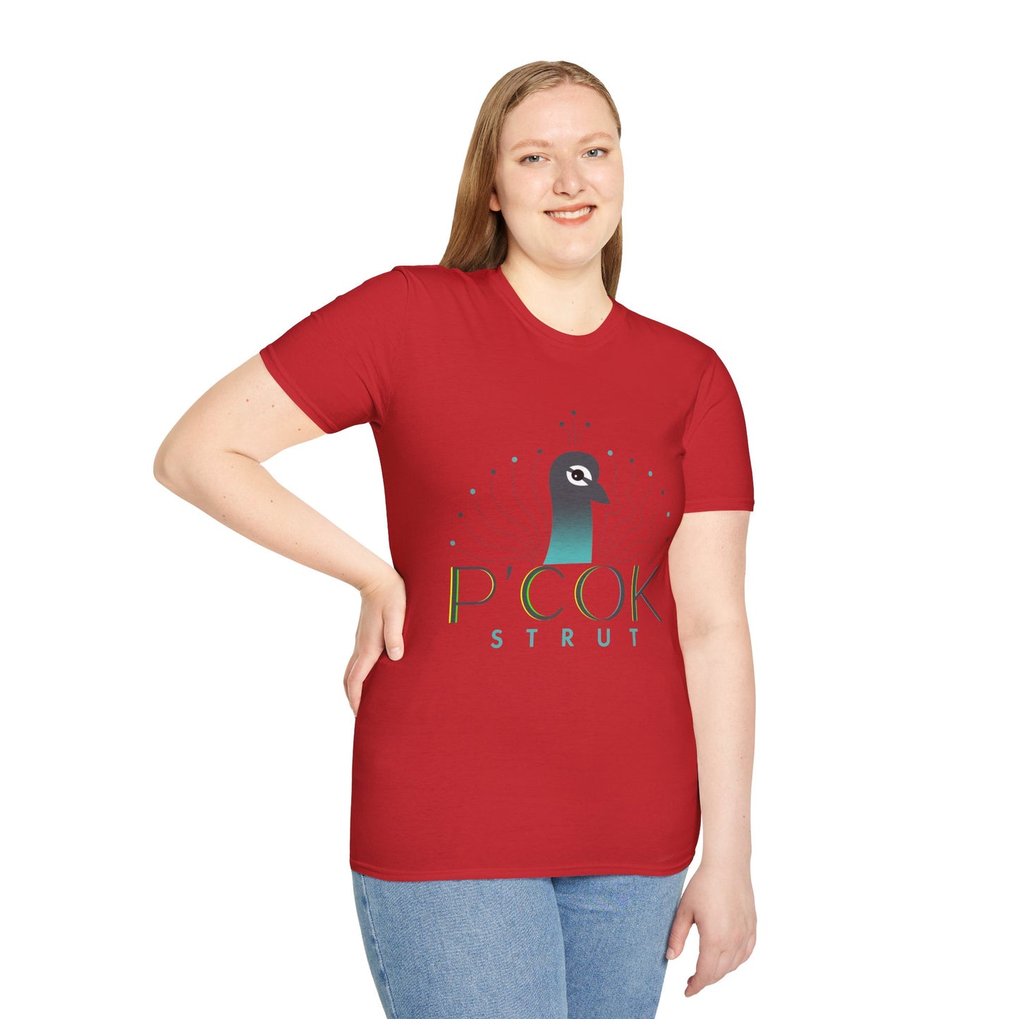 Stylish P’COK STRUT Graphic Tee for Casual Wear, Gift for Nature Lovers, Birthday Gift, Eco-Friendly Apparel, Trendy Summer Shirt