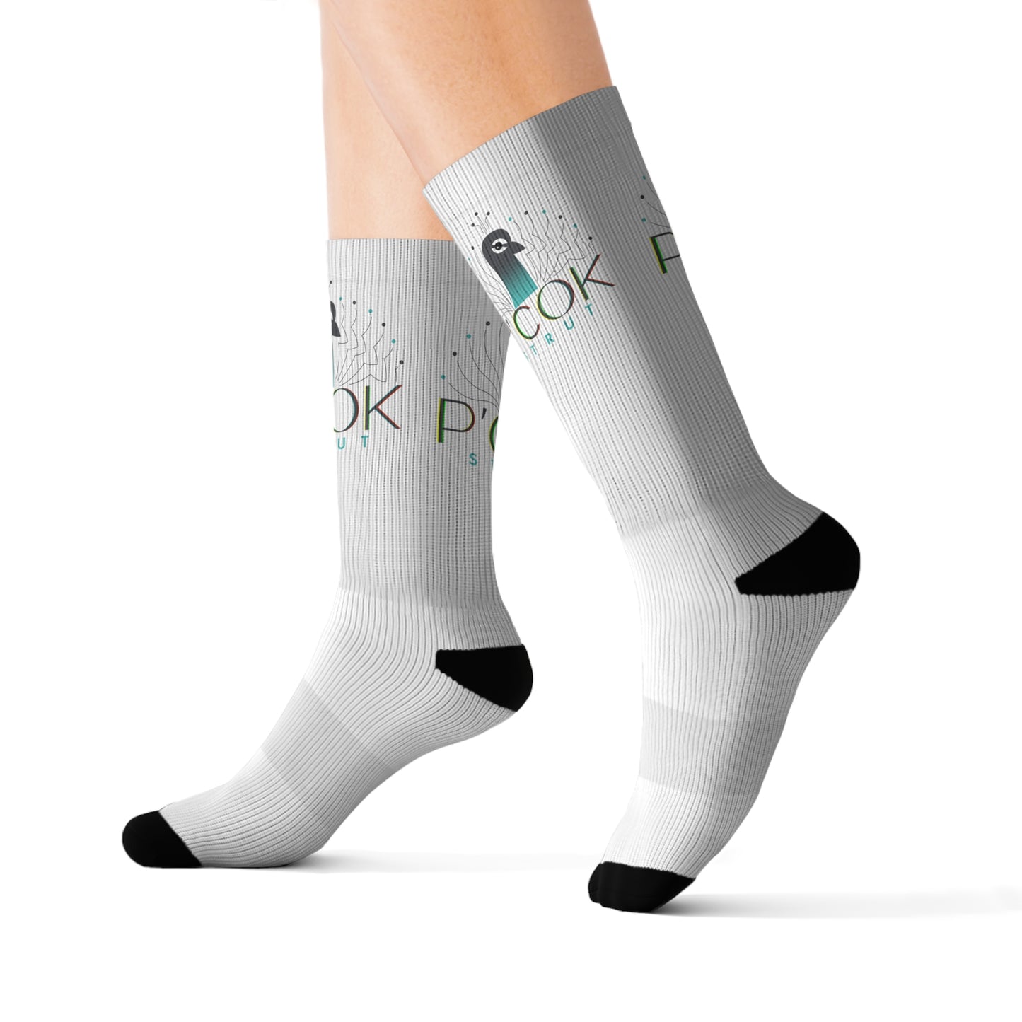 P’COK STRUT Custom Sublimation Socks for Unique Style, Gift for Her, Fun Fashion Accessories, Festival Wear, Personalized Gift