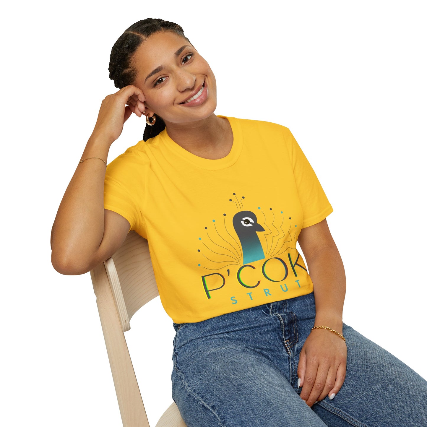 Stylish P’COK STRUT Graphic Tee for Casual Wear, Gift for Nature Lovers, Birthday Gift, Eco-Friendly Apparel, Trendy Summer Shirt