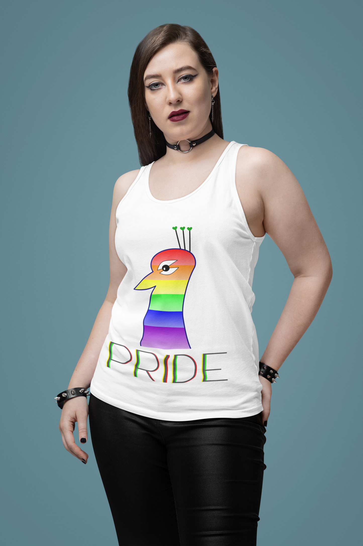 Women’s fitted racerback tank top LGBQT P’COK PRIDE