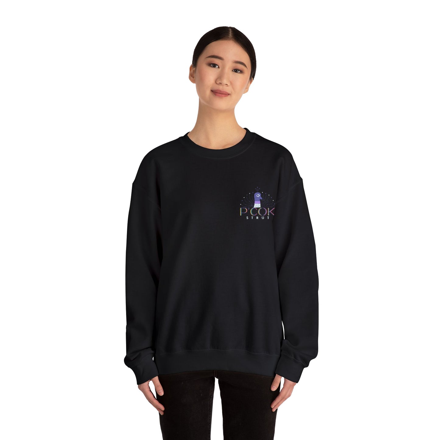 P’COK STRUT Cozy Unisex Crewneck Sweatshirt - Casual Comfort, Perfect for Relaxing Days, Gift for Friends, Ideal for Holidays and Lounging