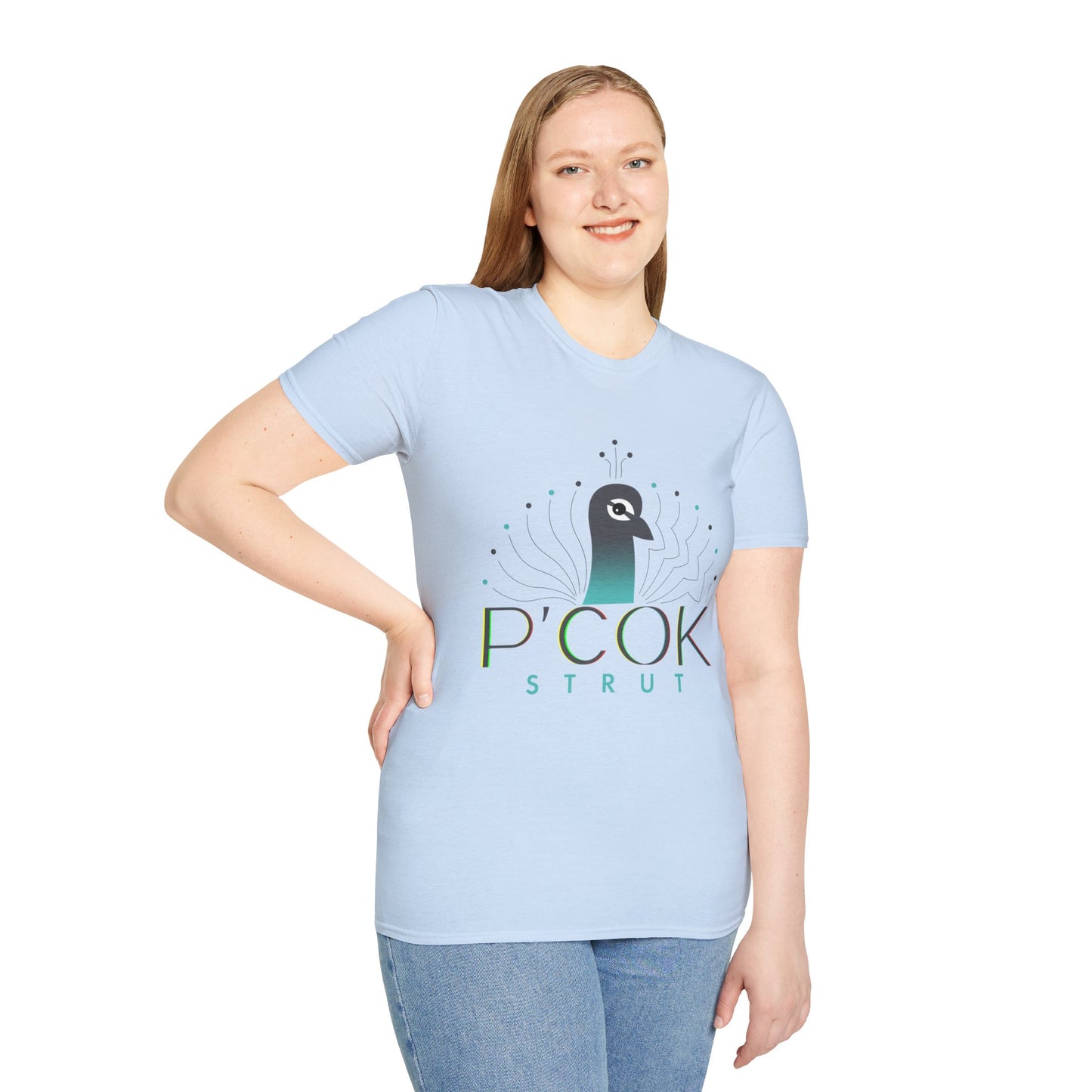 Stylish P’COK STRUT Graphic Tee for Casual Wear, Gift for Nature Lovers, Birthday Gift, Eco-Friendly Apparel, Trendy Summer Shirt
