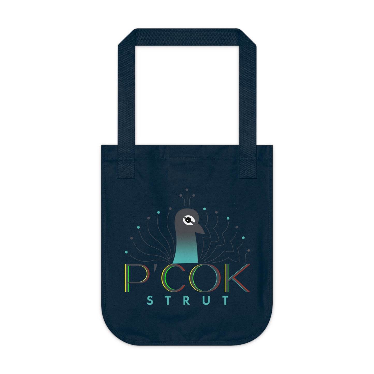 P’COK STRUT Organic Canvas Tote Bag, Eco-Friendly Shopping Bag, Reusable Tote, Gift for Bird Lovers, Artistic Tote Bag, Summer Accessory