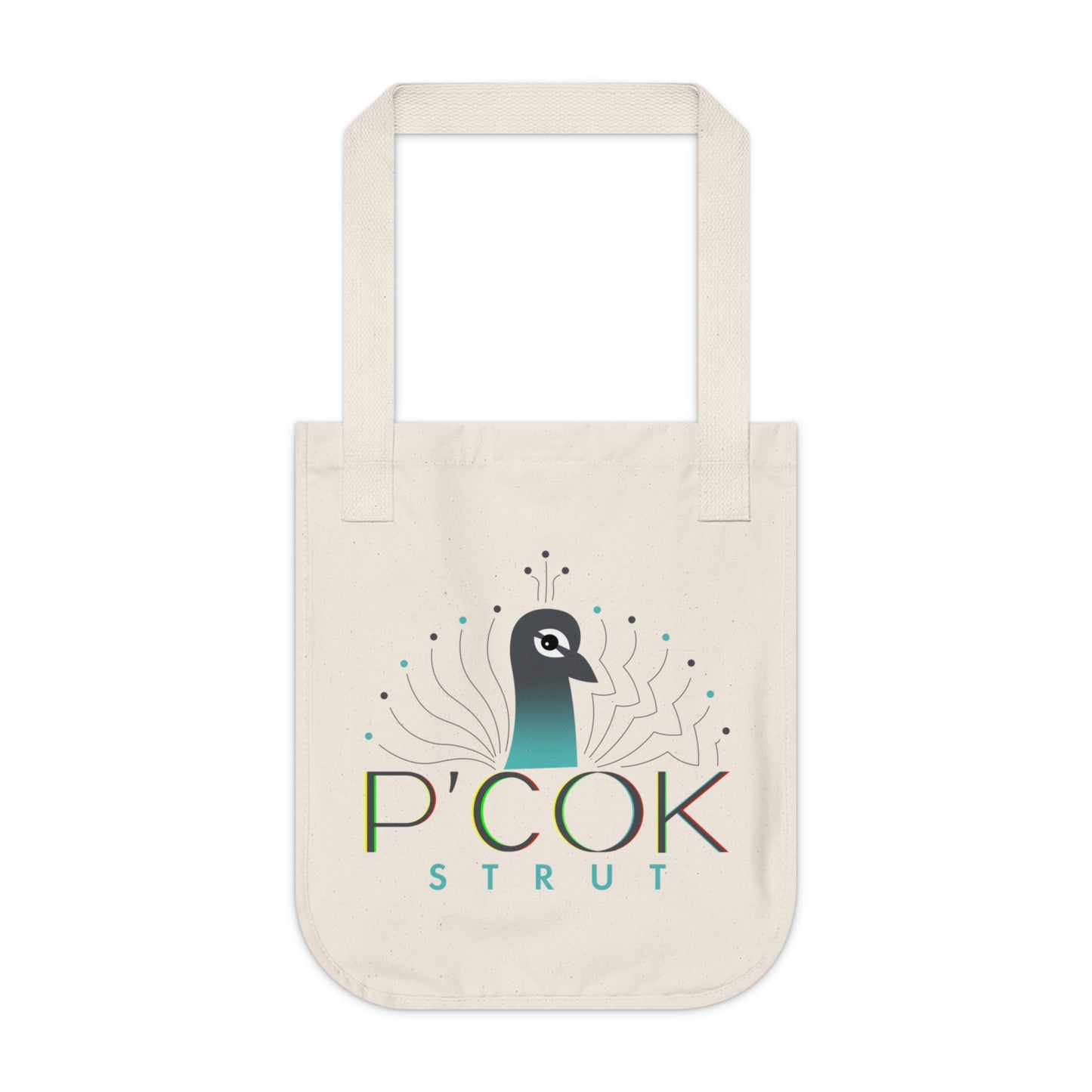 P’COK STRUT Organic Canvas Tote Bag, Eco-Friendly Shopping Bag, Reusable Tote, Gift for Bird Lovers, Artistic Tote Bag, Summer Accessory