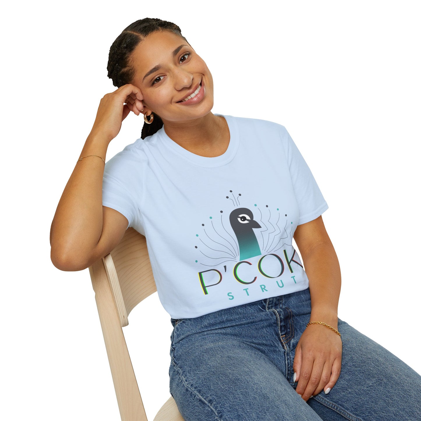 Stylish P’COK STRUT Graphic Tee for Casual Wear, Gift for Nature Lovers, Birthday Gift, Eco-Friendly Apparel, Trendy Summer Shirt