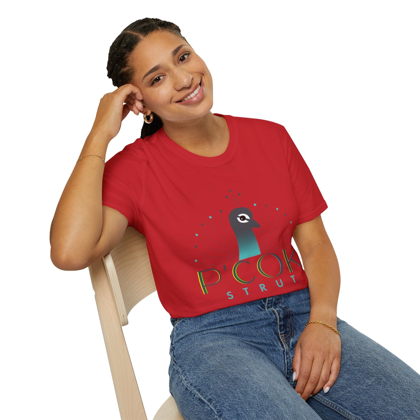 Stylish P’COK STRUT Graphic Tee for Casual Wear, Gift for Nature Lovers, Birthday Gift, Eco-Friendly Apparel, Trendy Summer Shirt