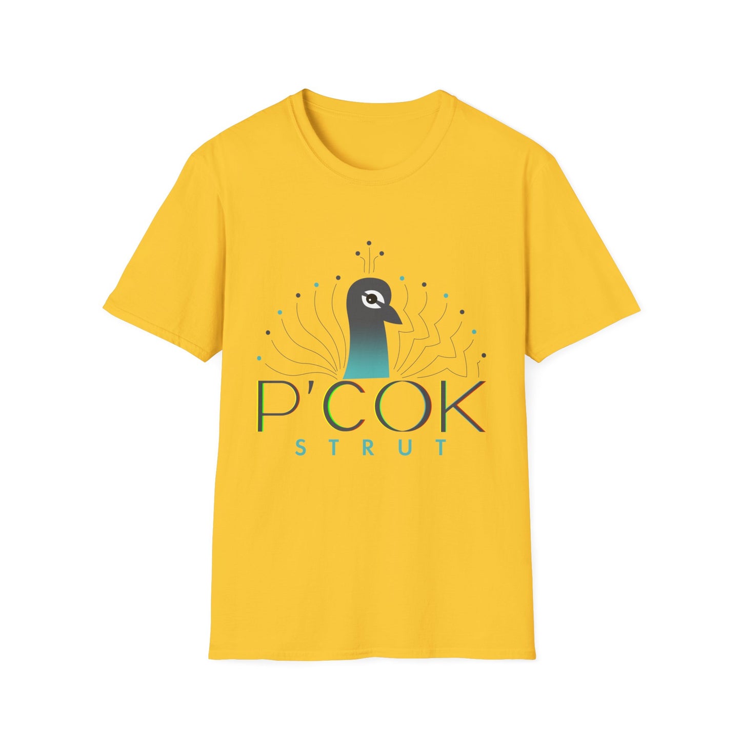 Stylish P’COK STRUT Graphic Tee for Casual Wear, Gift for Nature Lovers, Birthday Gift, Eco-Friendly Apparel, Trendy Summer Shirt