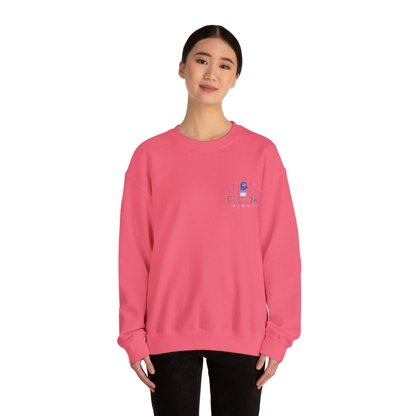 P’COK STRUT Cozy Unisex Crewneck Sweatshirt - Casual Comfort, Perfect for Relaxing Days, Gift for Friends, Ideal for Holidays and Lounging
