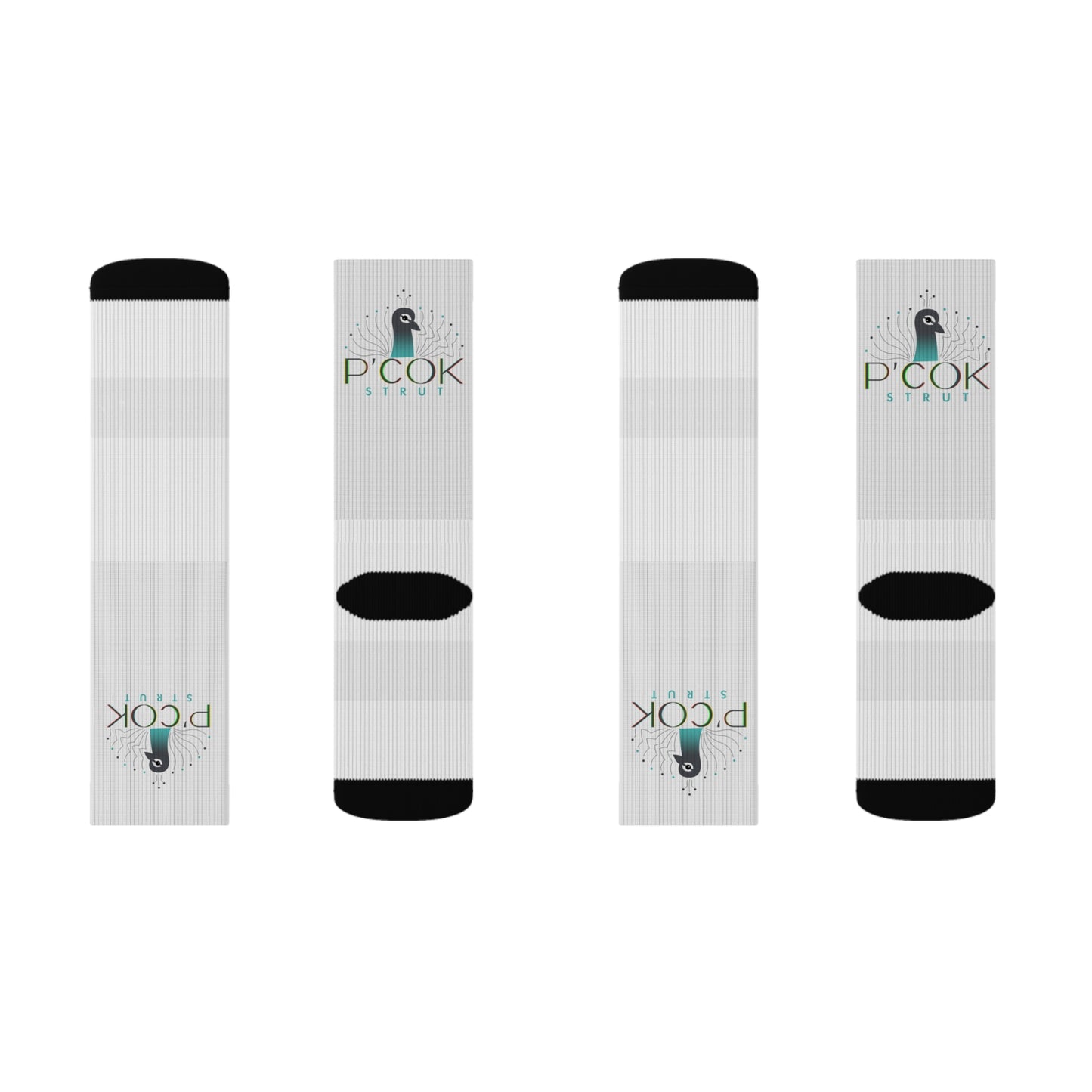 P’COK STRUT Custom Sublimation Socks for Unique Style, Gift for Her, Fun Fashion Accessories, Festival Wear, Personalized Gift