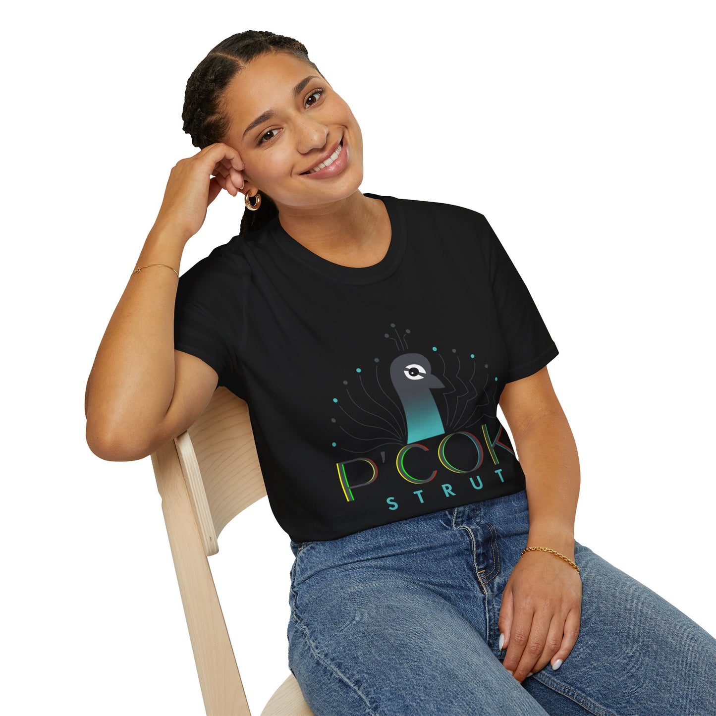 Stylish P’COK STRUT Graphic Tee for Casual Wear, Gift for Nature Lovers, Birthday Gift, Eco-Friendly Apparel, Trendy Summer Shirt
