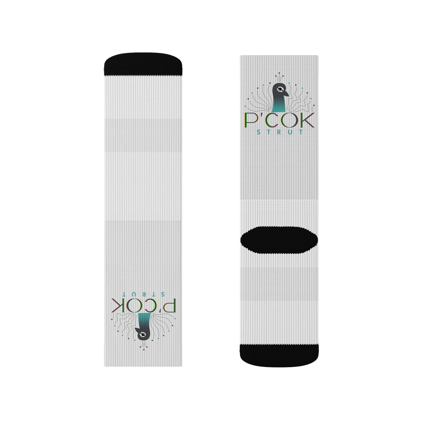P’COK STRUT Custom Sublimation Socks for Unique Style, Gift for Her, Fun Fashion Accessories, Festival Wear, Personalized Gift