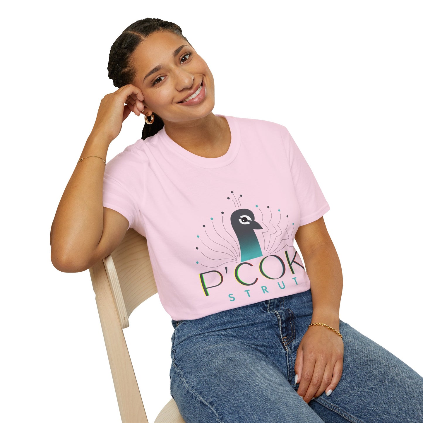 Stylish P’COK STRUT Graphic Tee for Casual Wear, Gift for Nature Lovers, Birthday Gift, Eco-Friendly Apparel, Trendy Summer Shirt