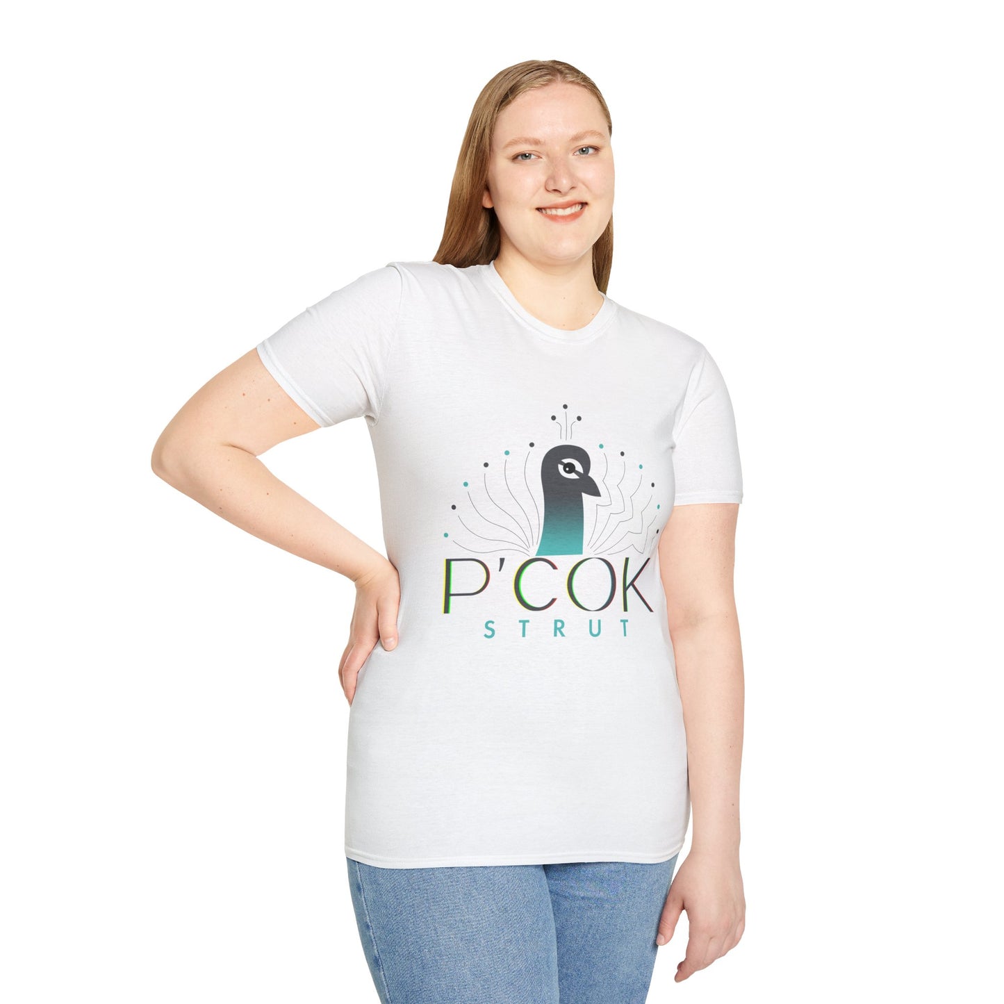 Stylish P’COK STRUT Graphic Tee for Casual Wear, Gift for Nature Lovers, Birthday Gift, Eco-Friendly Apparel, Trendy Summer Shirt
