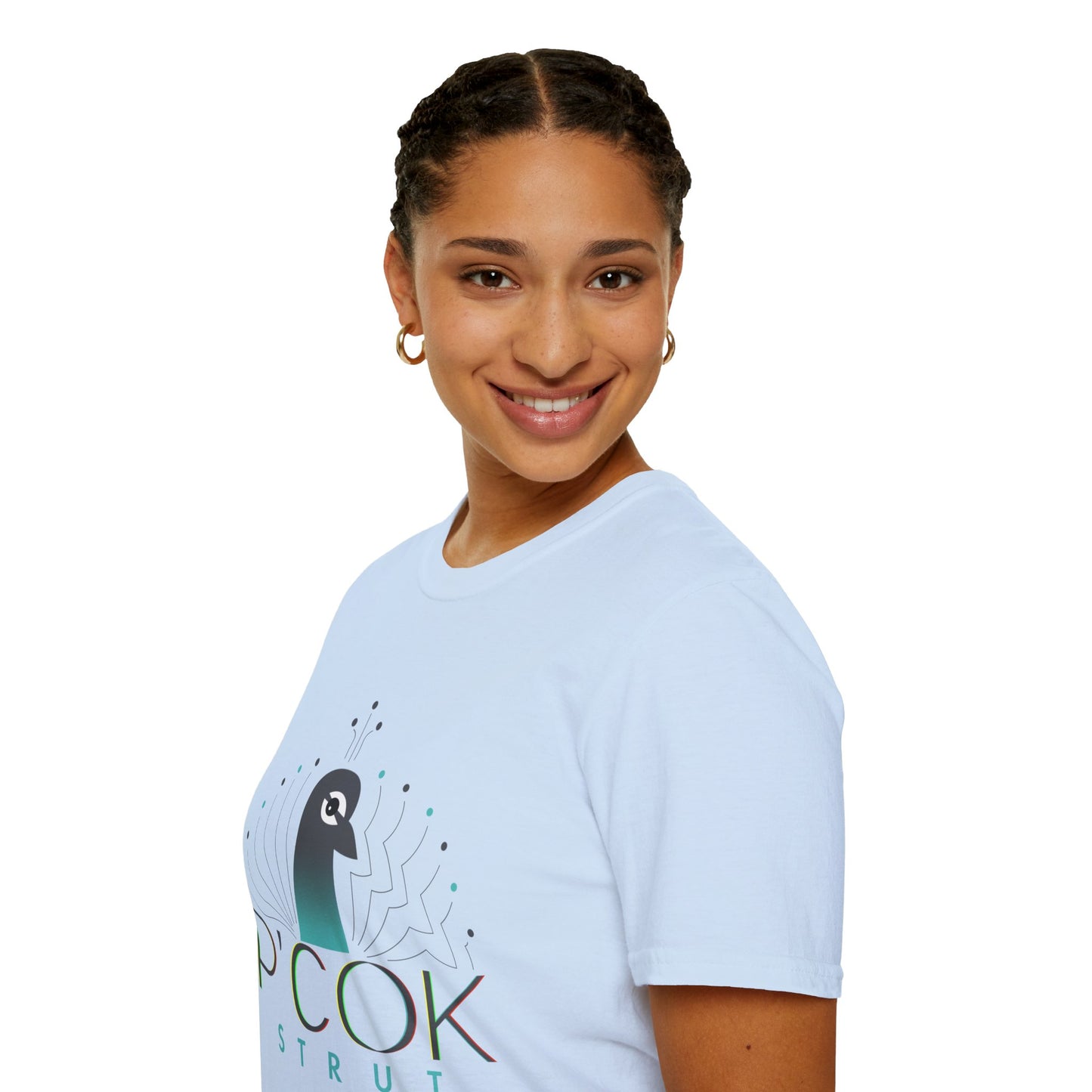 Stylish P’COK STRUT Graphic Tee for Casual Wear, Gift for Nature Lovers, Birthday Gift, Eco-Friendly Apparel, Trendy Summer Shirt