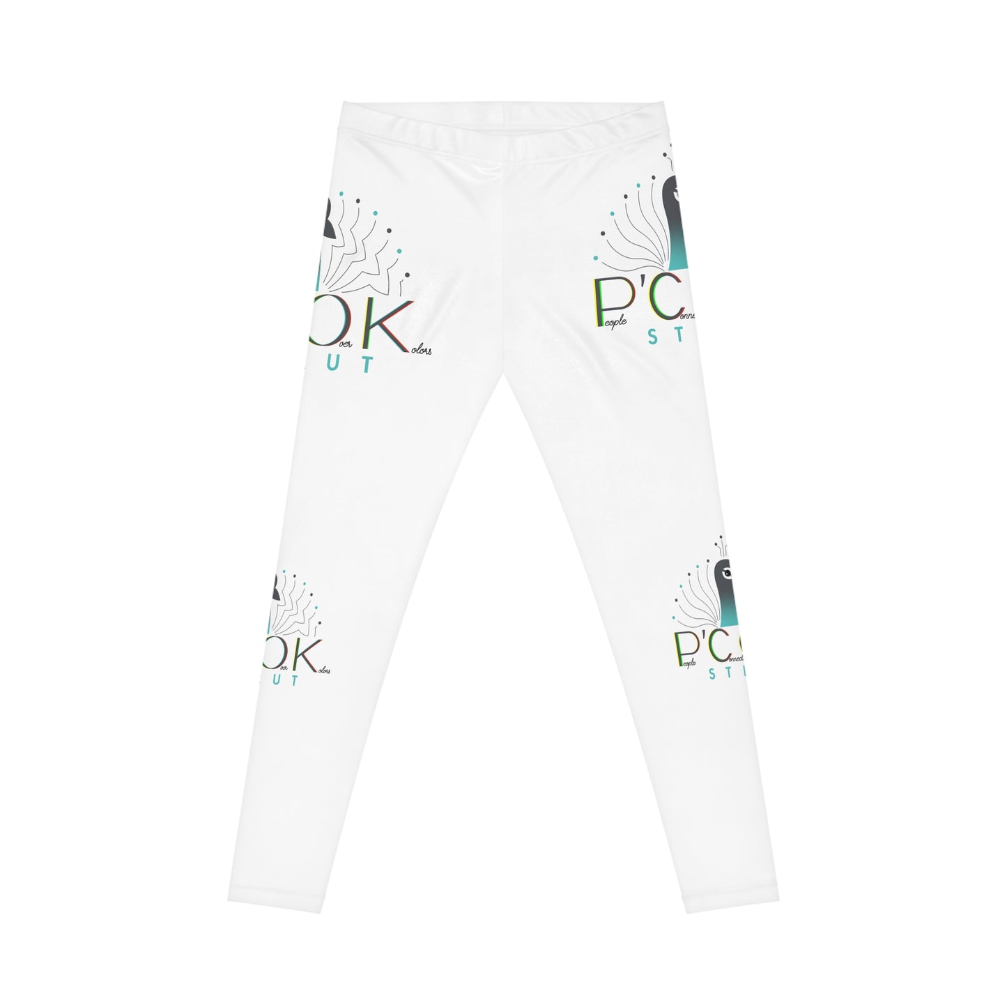 Colorful P'COK STRUT Print Women's Leggings - Stylish Casual Activewear, Yoga Pants, athleisure, Gift for Her, Unique Leggings