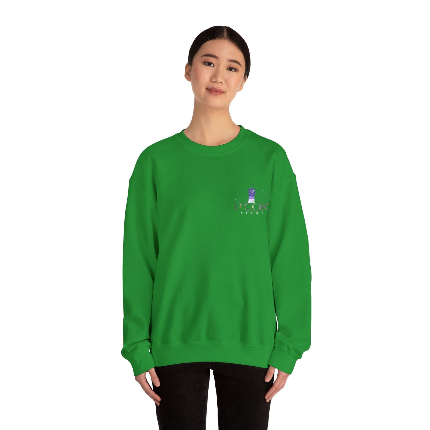 P’COK STRUT Cozy Unisex Crewneck Sweatshirt - Casual Comfort, Perfect for Relaxing Days, Gift for Friends, Ideal for Holidays and Lounging