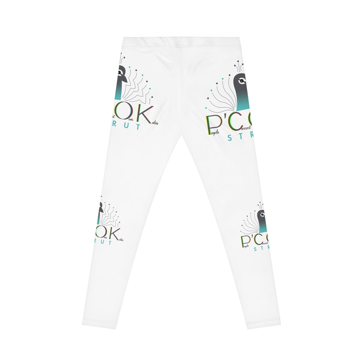 Colorful P'COK STRUT Print Women's Leggings - Stylish Casual Activewear, Yoga Pants, athleisure, Gift for Her, Unique Leggings