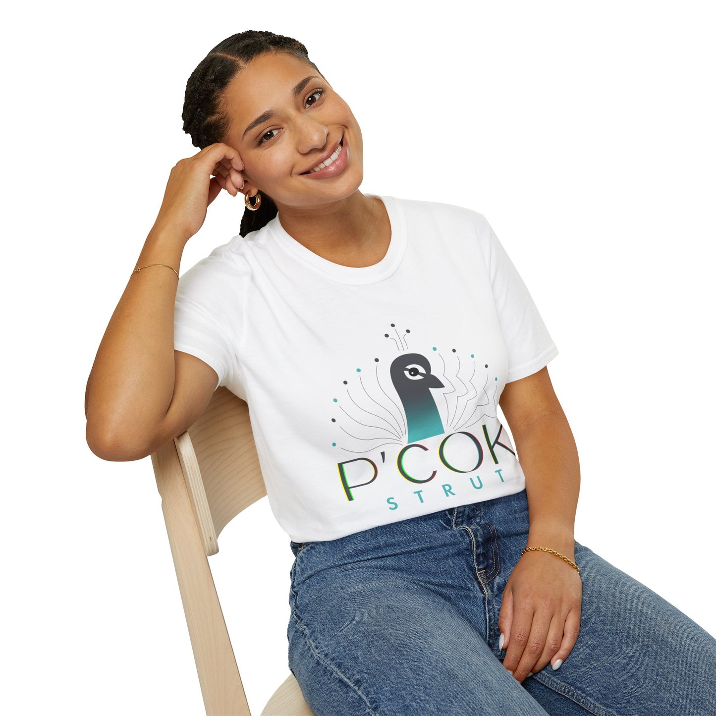 Stylish P’COK STRUT Graphic Tee for Casual Wear, Gift for Nature Lovers, Birthday Gift, Eco-Friendly Apparel, Trendy Summer Shirt