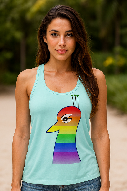 Women’s fitted racerback tank top LGBQT P'COK PRIDE