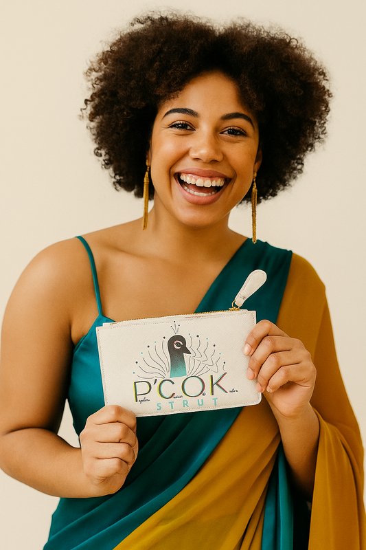 Stylish Mini Clutch Bag with Elegant P’COK STRUT Design, Perfect for Parties, Weddings, Traveling, Daily Use, Unique Gift Idea