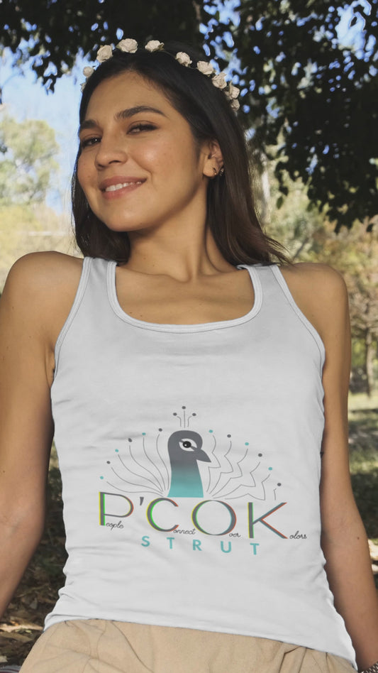 P’COK STRUT Women’s fitted racerback tank top