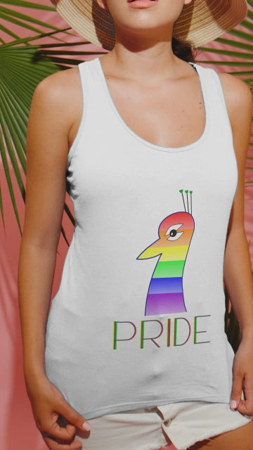 Women’s fitted racerback tank top LGBQT P’COK PRIDE