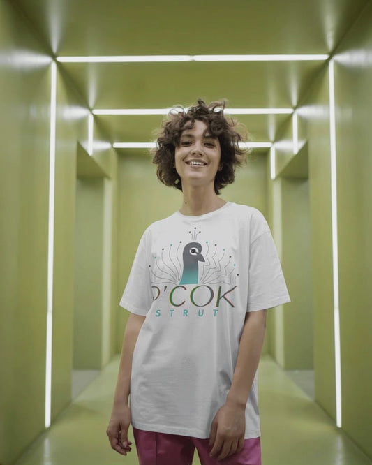 Stylish P’COK STRUT Graphic Tee for Casual Wear, Gift for Nature Lovers, Birthday Gift, Eco-Friendly Apparel, Trendy Summer Shirt